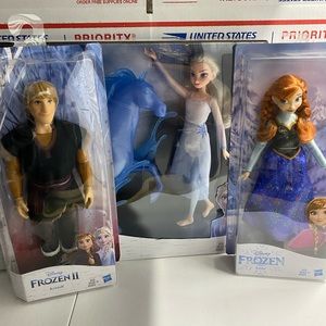 Frozen II Anna, Elsa, Kristoff and the Nokk 3 set